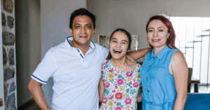 Parents with a teenage daughter with intellectual disability