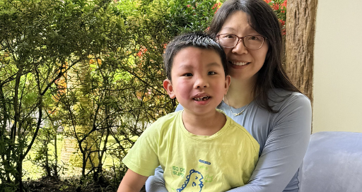 Zhenling Jiang and her son Max